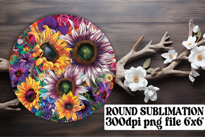 Flower Ornaments Car Coaster Finesse Keychain PNG Sublimation afrosvg 