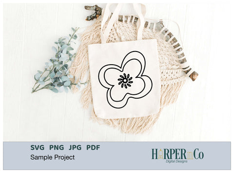 Flower Outline 1 SVG PNG Cut EPS File SVG HarperNCo 