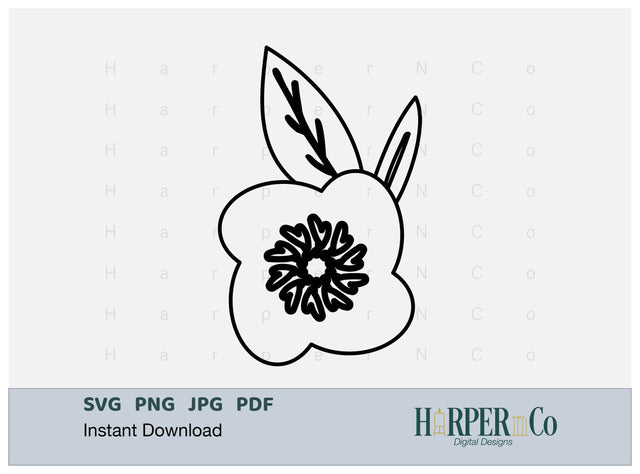 Flower Outline 10 SVG PNG Cut EPS File SVG HarperNCo 