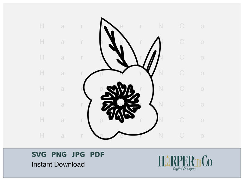 Flower Outline 10 SVG PNG Cut EPS File SVG HarperNCo 
