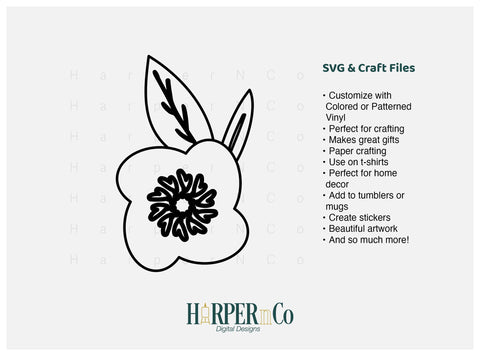 Flower Outline 10 SVG PNG Cut EPS File SVG HarperNCo 