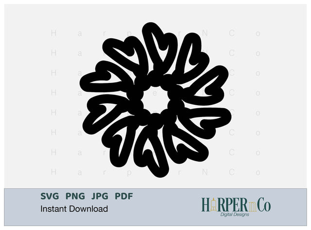 Flower Outline 11 SVG PNG Cut EPS File SVG HarperNCo 
