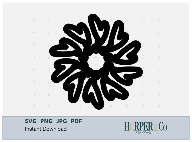 Flower Outline 11 SVG PNG Cut EPS File SVG HarperNCo 