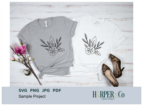 Flower Outline 12 SVG PNG Cut EPS File SVG HarperNCo 