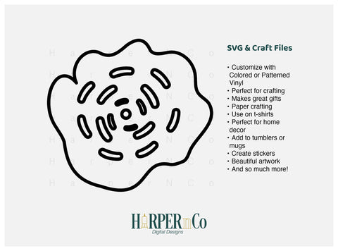 Flower Outline 13 SVG PNG Cut EPS File SVG HarperNCo 