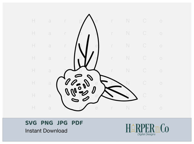 Flower Outline 14 SVG PNG Cut EPS File SVG HarperNCo 