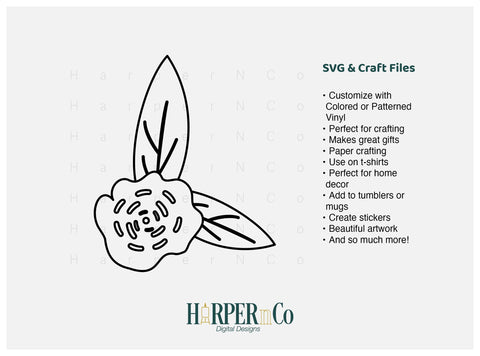 Flower Outline 14 SVG PNG Cut EPS File SVG HarperNCo 