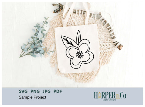 Flower Outline 2 PNG Cut EPS File SVG HarperNCo 