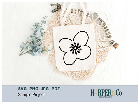 Flower Outline 3 SVG PNG Cut EPS File SVG HarperNCo 
