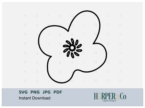 Flower Outline 4 SVG PNG Cut EPS File SVG HarperNCo 