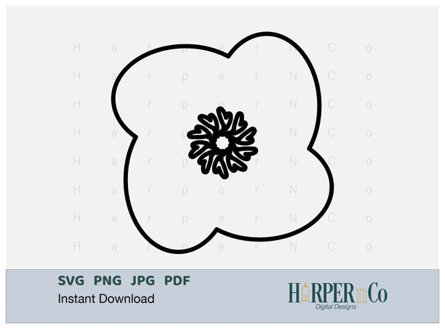 Flower Outline 6 SVG PNG Cut EPS File SVG HarperNCo 