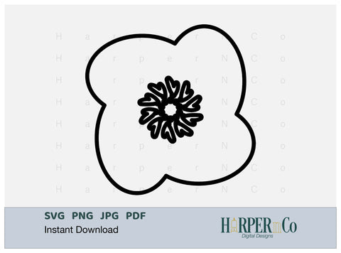 Flower Outline 7 SVG PNG Cut EPS File SVG HarperNCo 