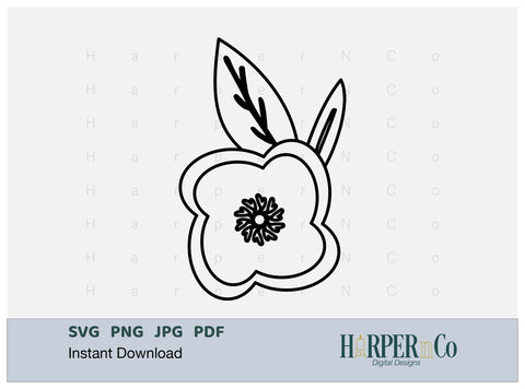 Flower Outline 8 SVG PNG Cut EPS File SVG HarperNCo 