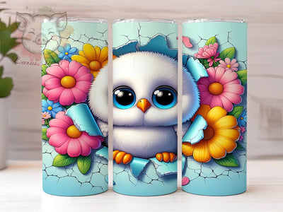Flower Owl Nature Quote 20oz Tumbler, Owl Tumbler Wrap, Sublimation Wrap, 20oz Tumbler Design, Nature Theme Gift, PNG Tumbler Wrap, Animal Quote Sublimation Lara' s Designs 