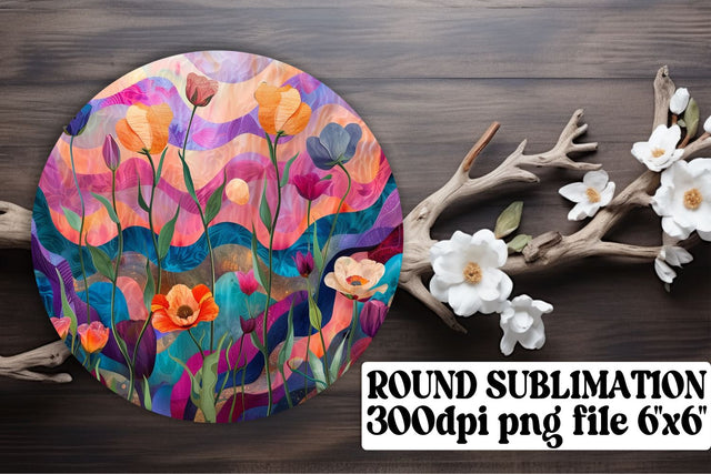 Flower Pattern Ornaments Car Coaster Sublimation Keychain PNG Sublimation afrosvg 