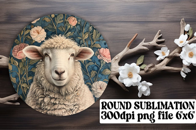 Flower Patterned Animal Round Ornaments Sublimation afrosvg 