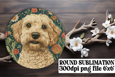 Flower Patterned Wildlife Round Ornaments Sublimation afrosvg 