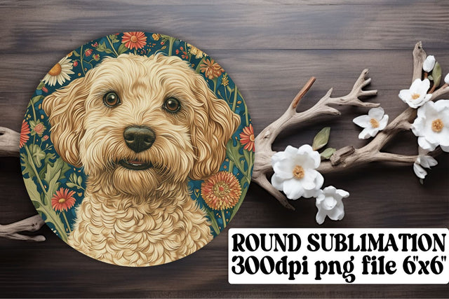 Flower Patterned Wildlife Round Ornaments Sublimation afrosvg 