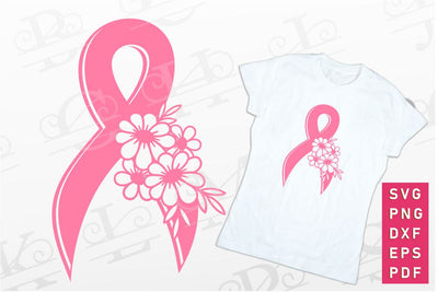 Flower Pink Breast Cancer Ribbon SVG, Cancer Awareness PNG SVG D2PUTRI Designs 
