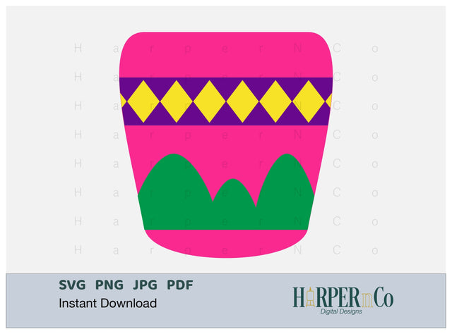 Flower Pot 3 SVG PNG Cut EPS File SVG HarperNCo 
