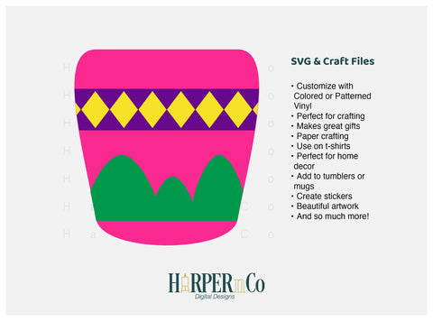 Flower Pot 3 SVG PNG Cut EPS File SVG HarperNCo 