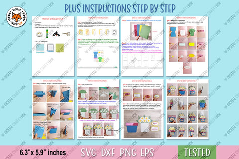 Flower Pot Card SVG, Mom Card SVG, Happy Birthday Card SVG 3D Paper Digital Craftyfox 