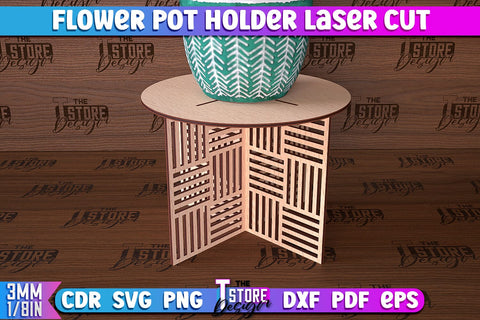 Flower Pot Holder Laser Cut | Flower Design | Home Laser Cut Design SVG The T Store Design 