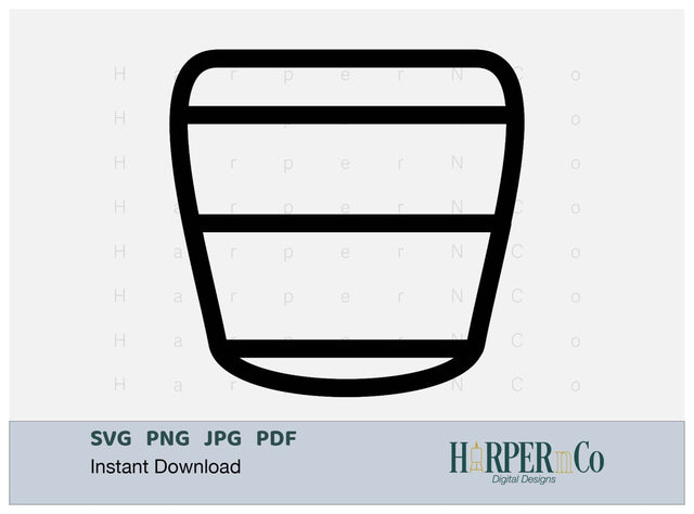 Flower Pot Outline 2 SVG PNG Cut EPS File SVG HarperNCo 