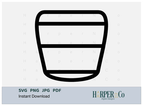 Flower Pot Outline 2 SVG PNG Cut EPS File SVG HarperNCo 