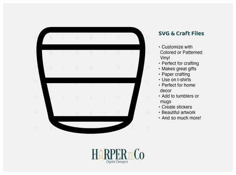 Flower Pot Outline 2 SVG PNG Cut EPS File SVG HarperNCo 
