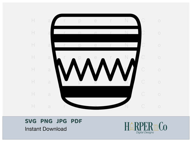 Flower Pot Outline 3 SVG PNG Cut EPS File SVG HarperNCo 