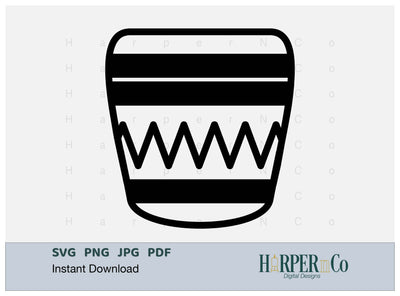 Flower Pot Outline 4 SVG PNG Cut EPS File SVG HarperNCo 