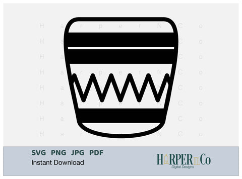 Flower Pot Outline 4 SVG PNG Cut EPS File SVG HarperNCo 