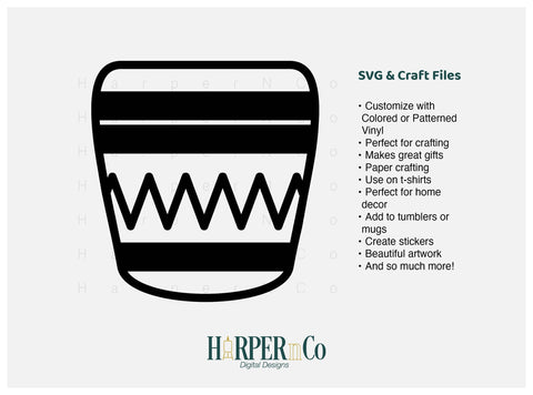 Flower Pot Outline 4 SVG PNG Cut EPS File SVG HarperNCo 