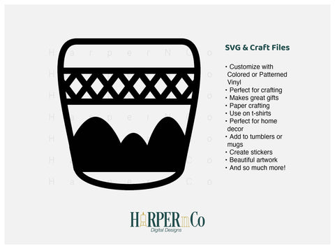 Flower Pot Outline 6 SVG PNG Cut EPS File SVG HarperNCo 