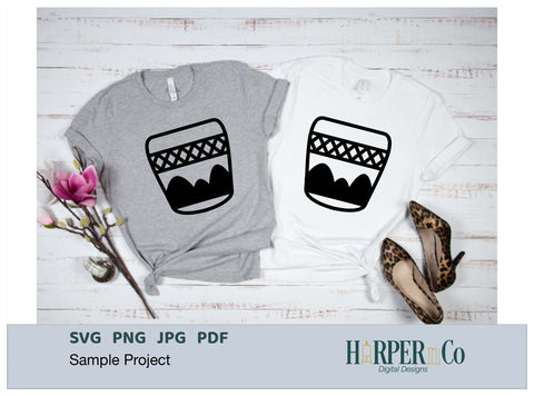 Flower Pot Outline 6 SVG PNG Cut EPS File SVG HarperNCo 