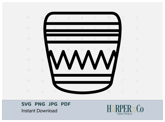 Flower Pot Outline SVG PNG Cut EPS File SVG HarperNCo 
