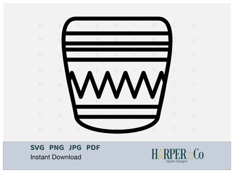 Flower Pot Outline SVG PNG Cut EPS File SVG HarperNCo 