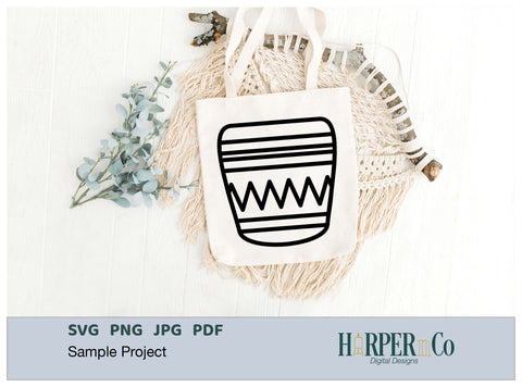 Flower Pot Outline SVG PNG Cut EPS File SVG HarperNCo 