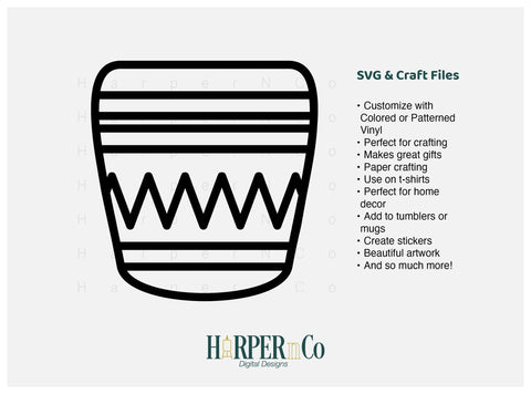 Flower Pot Outline SVG PNG Cut EPS File SVG HarperNCo 