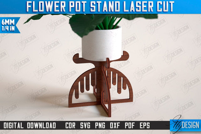 Flower Pot Stand Laser Cut | House Planter Wood | Flower Holder | Home Garden | Home Decorations | CNC File SVG Fly Design 