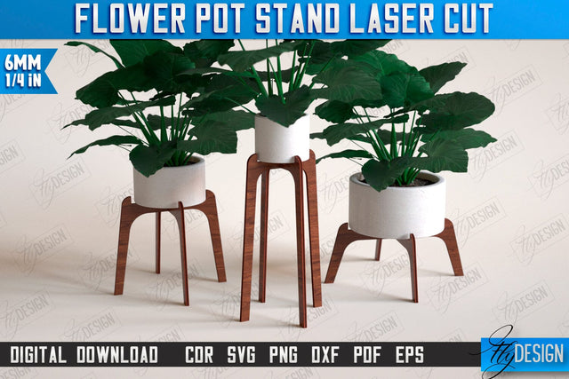 Flower Pot Stand Laser Cut | House Planter Wood | Flower Holder | Home Garden | Home Decorations | CNC File SVG Fly Design 