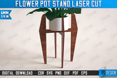 Flower Pot Stand Laser Cut | House Planter Wood | Flower Holder | Home Garden | Home Decorations | CNC File SVG Fly Design 
