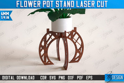 Flower Pot Stand Laser Cut | House Planter Wood | Flower Holder | Home Garden | Home Decorations | CNC File SVG Fly Design 