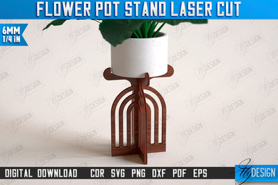 Flower Pot Stand Laser Cut | House Planter Wood | Flower Holder | Home Garden | Home Decorations | CNC File SVG Fly Design 
