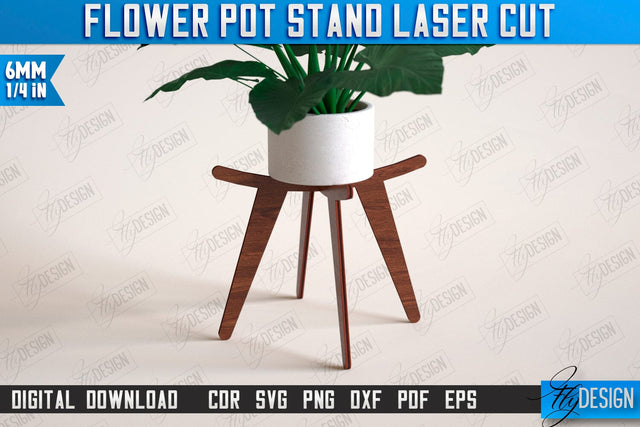 Flower Pot Stand Laser Cut | House Planter Wood | Flower Holder | Home Garden | Home Decorations | CNC File SVG Fly Design 