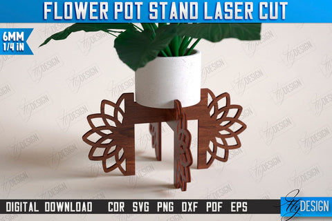Flower Pot Stands Laser Cut Bundle | House Planter Wood | Flower Holder | Home Garden | Home Decorations | CNC Files SVG Fly Design 