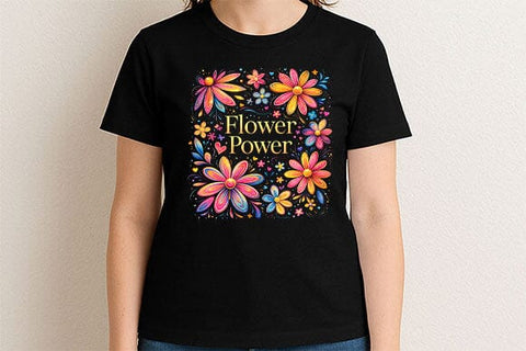 Flower Power PNG Retro Floral Sublimation Design Digital Download SVG BillahCrafts 