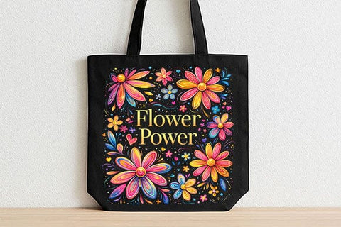 Flower Power PNG Retro Floral Sublimation Design Digital Download SVG BillahCrafts 
