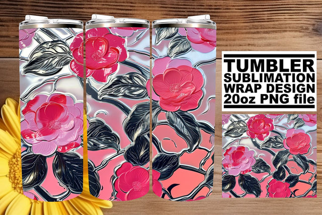 Flower Power Tumbler Wrap: Blossom Wonderland Sublimation afrosvg 